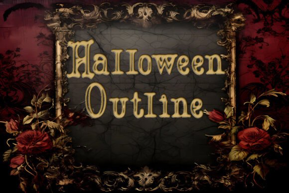 Halloween Outline Fonts for Script Amp