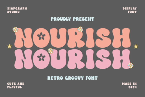 Nourish: A Bold Retro Display Font for Handmade Creators